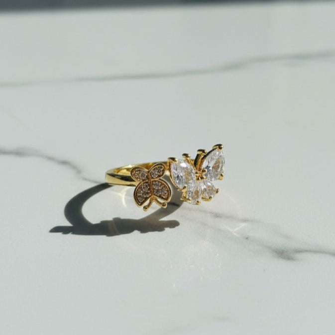 Beautiful Butterfly Ring with Gemstones