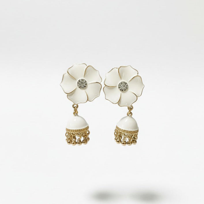 Chic Black & Gold Colour Jhumka Earrings