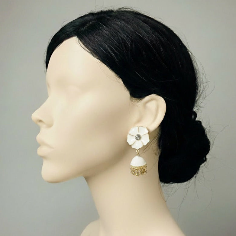 Chic Black & Gold Colour Jhumka Earrings