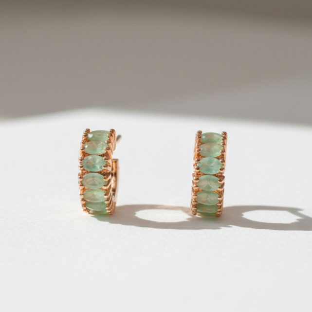 Elegant Mint Green Huggie Hoop Earrings