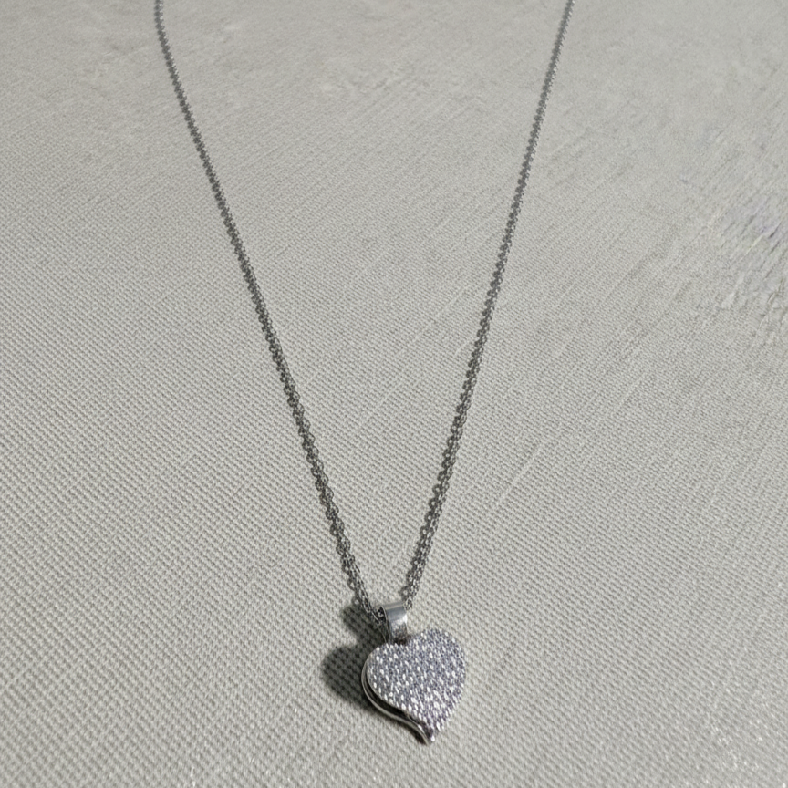 Sparkling Pave Heart Pendant Necklace