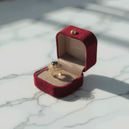 Artificial Ring with a blue stone - Premium Design - Stainless steel by Zehnoor | Ring