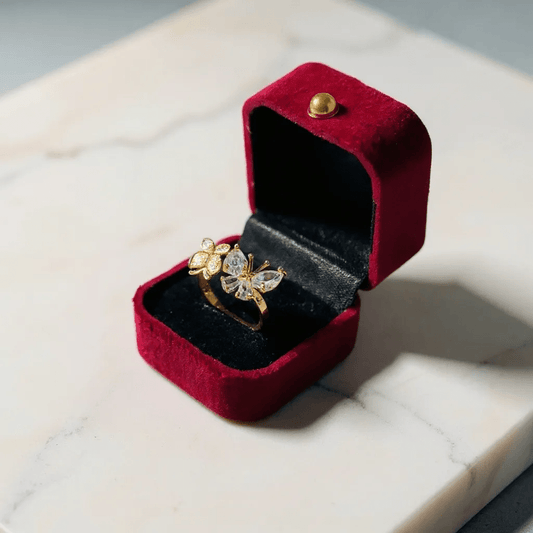 Beautiful Butterfly Ring with Gemstones - Stainless steel by Zehnoor | Ring