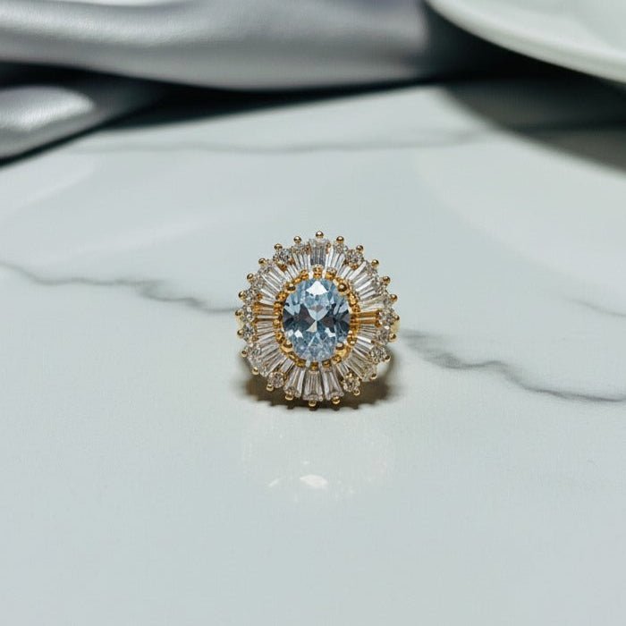 Beautiful Ring with Big White Diamond – Artificial Jewelry - Stainless steel by Zehnoor | Ring