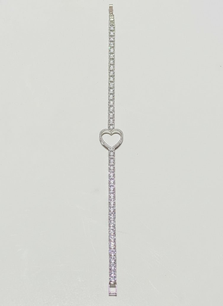 Dainty Heart Tennis Bracelet with Cubic Zirconia - Stainless steel & Tarnish Free by Zehnoor | Bracelets