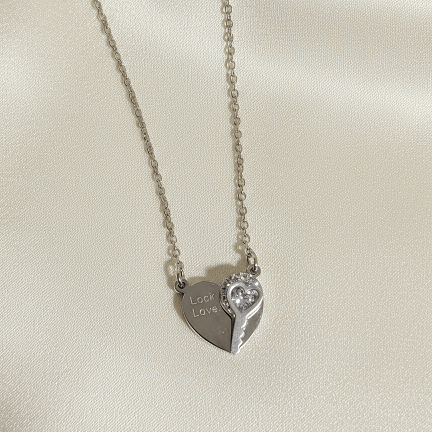 "Lock Your Love" Heart and Key Couples Necklace - Stainless steel & Tarnish Free by Zehnoor | Locket