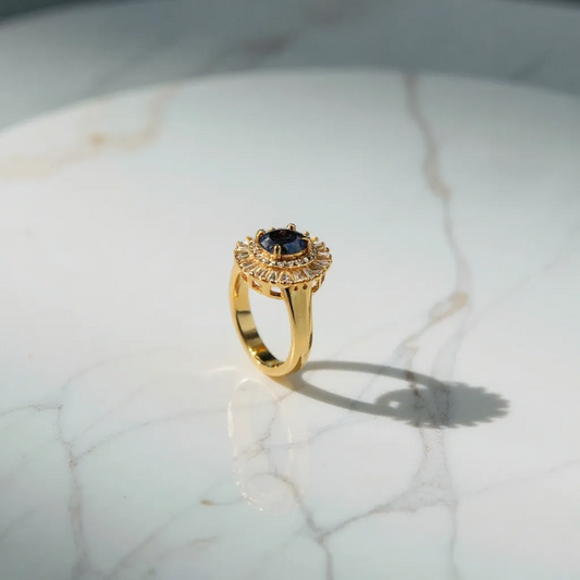 Artificial Ring with a black stone - Premium Design