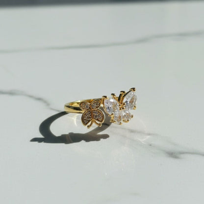 Beautiful Butterfly Ring with Gemstones