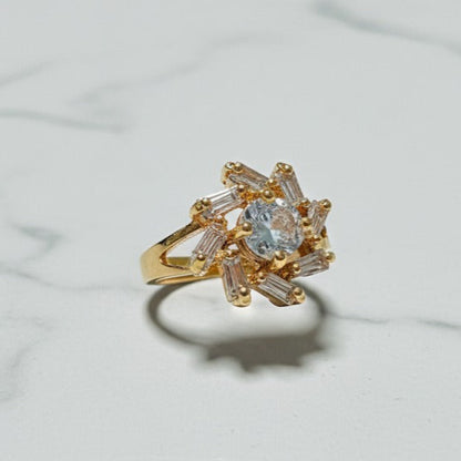 Beautiful Ring with Central White Gemstone 