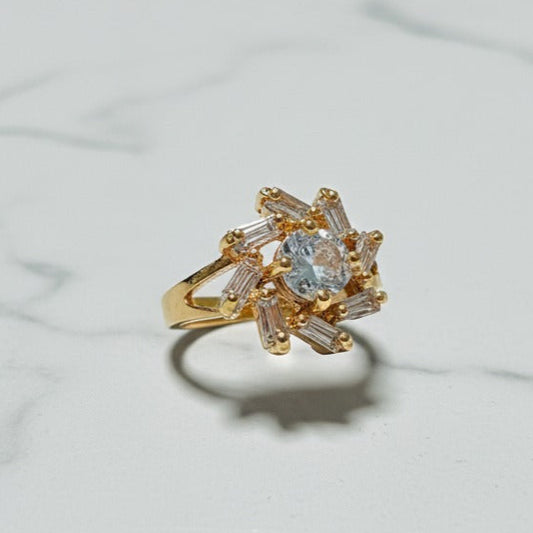 Beautiful Ring with Central White Gemstone 