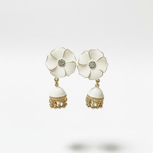 Chic Black & Gold Colour Jhumka Earrings