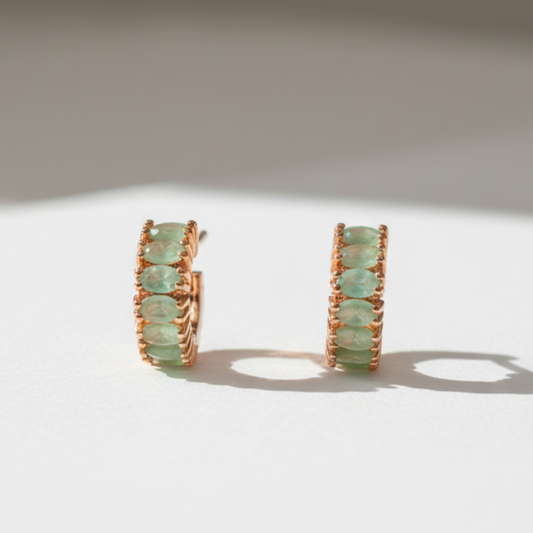 Elegant Mint Green Huggie Hoop Earrings
