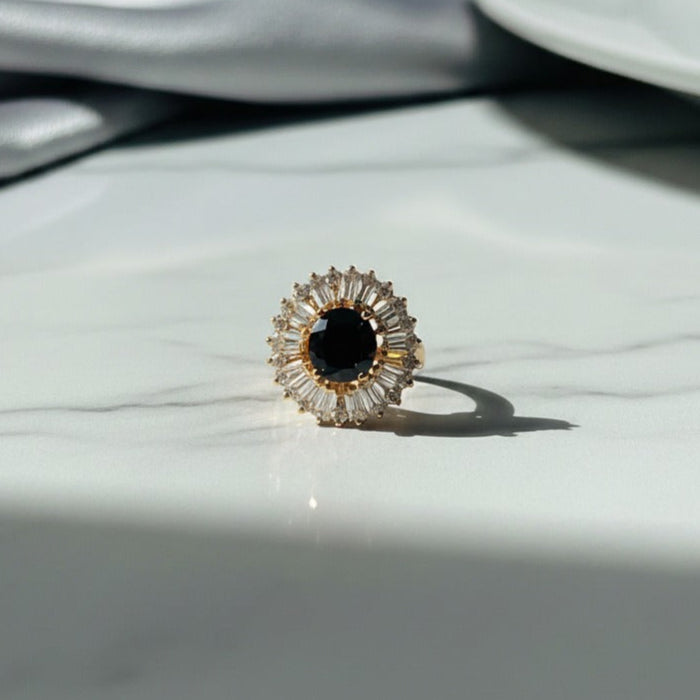 Premium Ring with Black Gemstone zehnoor