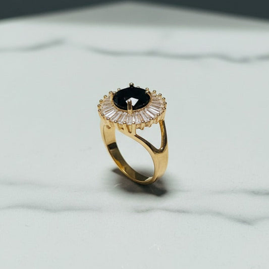 Premium Ring with Black Gemstone zehnoor
