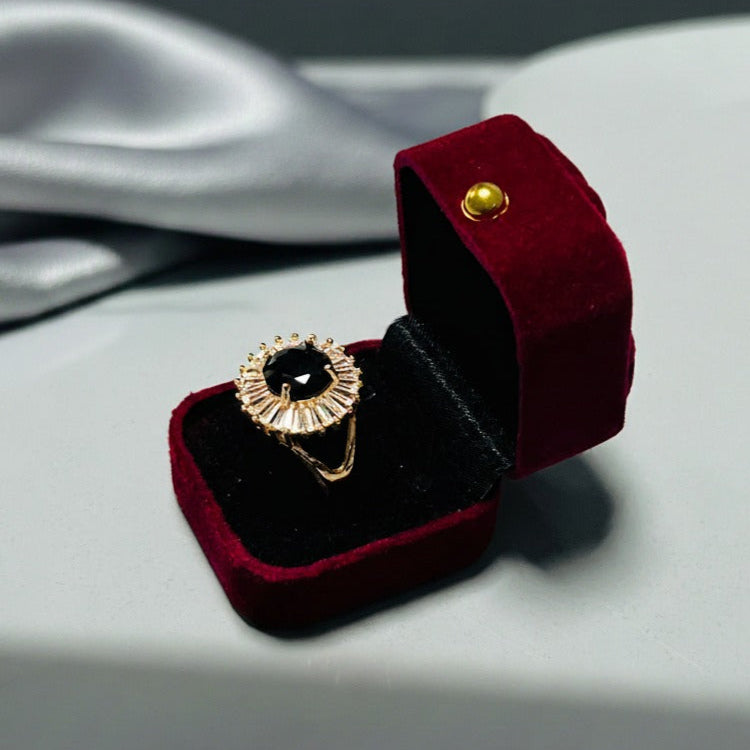 Premium Ring with Black Gemstone zehnoor