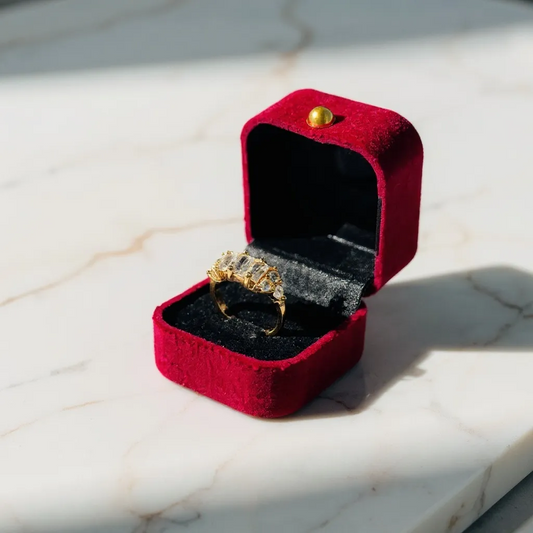 Premium Ring with Emerald-Cut Center Stone