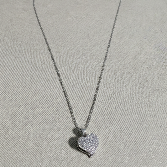 Sparkling Pave Heart Pendant Necklace
