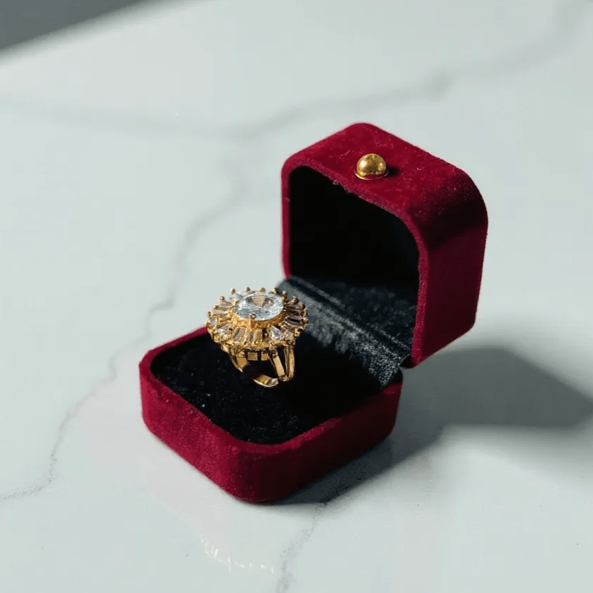 Beautiful Ring with Big White Diamond – Artificial Jewelry - Stainless steel by Zehnoor | Ring