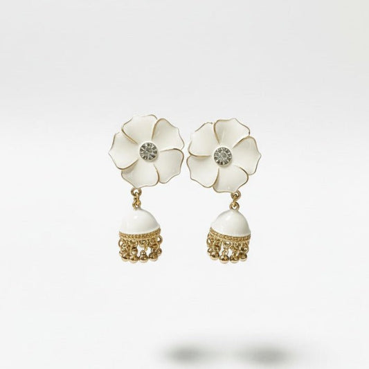 Chic Black & Jhumka Earrings - Stainless steel by Zehnoor | Earrings