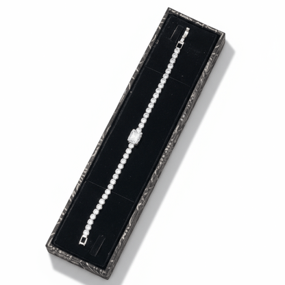 Radiant Cut Tennis Bracelet in Sterling Silver - Stainless steel & Tarnish Free by Zehnoor | Bracelets